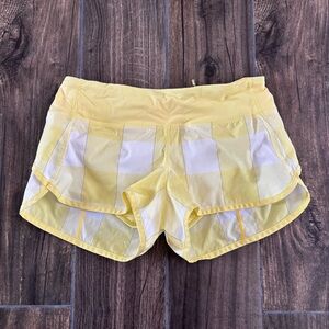 Lululemon Yellow and White Women's Shorts